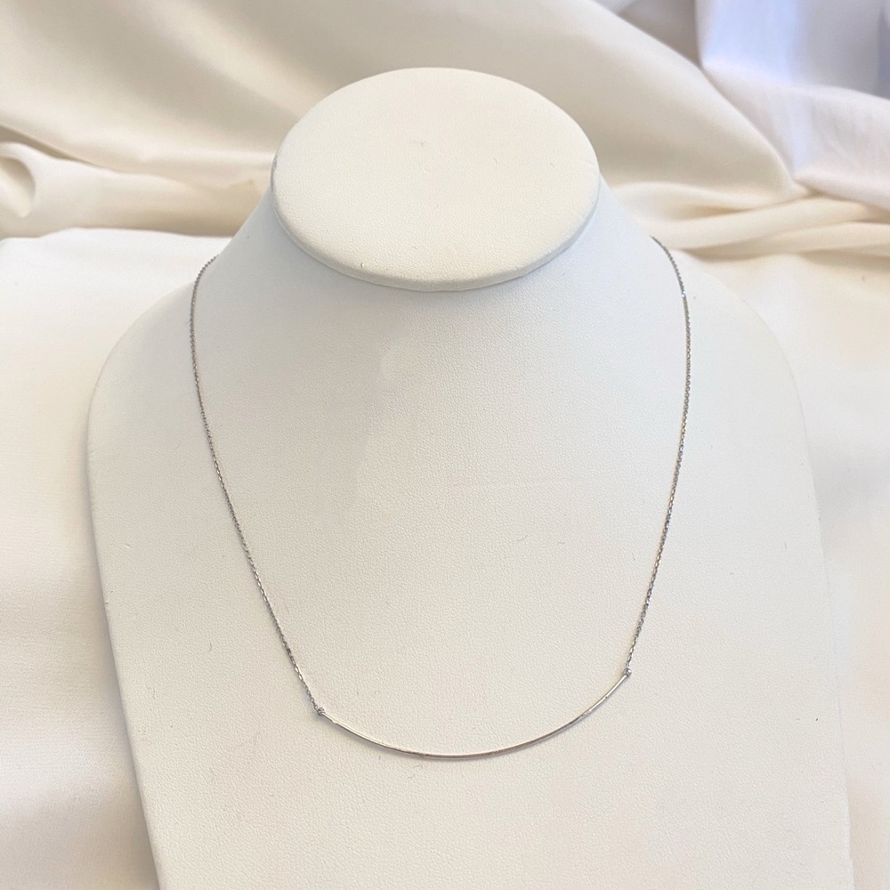 Sterling Silver 925 Dainty Bar Necklace Jewelry